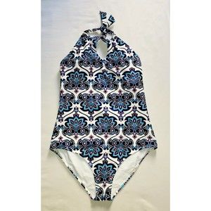 NWT Unique Classic One Piece Women 4XL Halter Style Blackless Padded Swimsuit